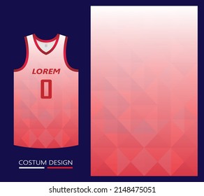 basketball jersey pattern design template. red abstract background for fabric pattern. basketball, running, football and training jerseys. vector illustration