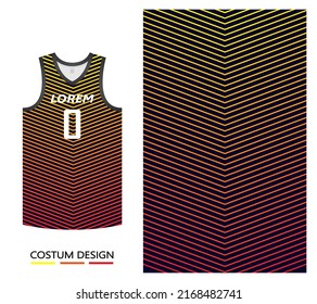 Basketball Jersey Pattern Design Template. Dark Blue Abstract Background With Yellow Gradient Net Pattern For Fabric Pattern. Basketball, Running, Football And Training Jerseys. Vector Illustration