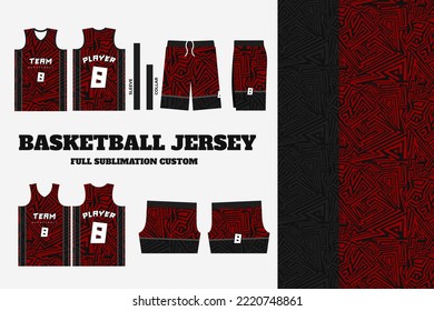 Basketball jersey pattern design template. Abstract pattern background for basketball uniform, basketball sumblimation, bicycle, e-sport, basketball, soccer, Fabric pattern, Sport background, Vector