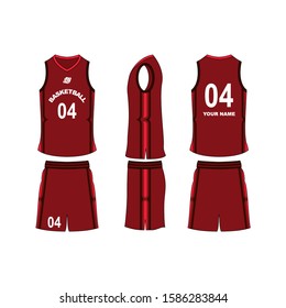 Basketball jersey set template collection.	