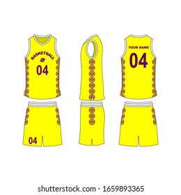 Colección de plantillas del juego de jersey de básquetbol.