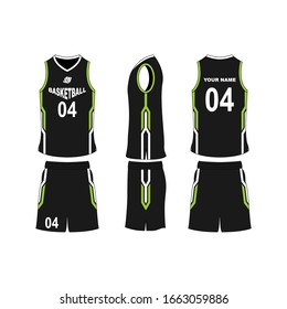 Basketball jersey set template collection.