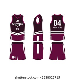 Basketball jersey set template collection.