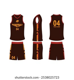 Coleção de modelos de conjunto de camisa de basquete.