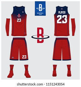 red jersey design basketball