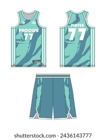 Diseño de plantilla de camiseta de baloncesto, diseño de maqueta de uniforme de baloncesto, diseño de ropa deportiva de sublimación vectorial, ideas de baloncesto de camiseta.