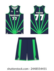 Basketball jersey template design, basketball uniform mockup design, vector sublimation sports apparel design, jersey basketball ideas. Vector design.