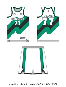 Basketball jersey template design. Basketball uniform mockup design. Tank top sport sublimation apparel design.