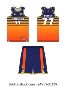 Diseño de Plantilla de jersey de baloncesto. Diseño de maqueta de uniforme de baloncesto.