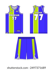 Diseño de Plantilla de jersey de baloncesto. Uniforme del club de baloncesto.