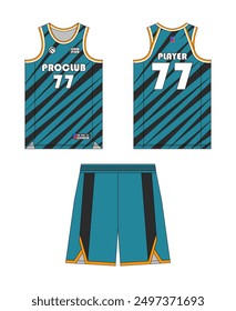 Basketball jersey template design. Uniform basketball club.