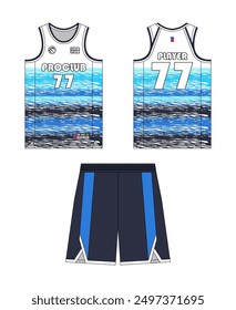 Basketball jersey template design. Uniform basketball club.