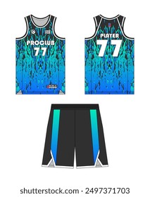 Diseño de Plantilla de jersey de baloncesto. Uniforme del club de baloncesto.