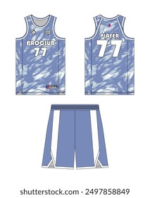 Basketball jersey template design. Basketball uniform mockup design. Tank top sport sublimation apparel design.