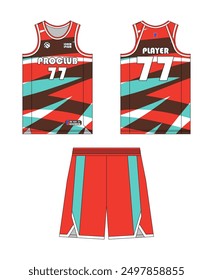 Basketball jersey template design. Basketball uniform mockup design. Tank top sport sublimation apparel design.