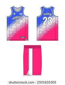 Basketball jersey template design. Basketball uniform mockup design. Tank top sport sublimation apparel design.