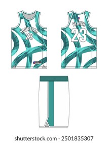 Basketball jersey template design. Basketball uniform mockup design. Tank top sport sublimation apparel design.