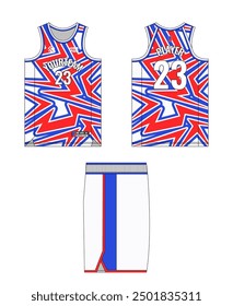 Basketball jersey template design. Basketball uniform mockup design. Tank top sport sublimation apparel design.