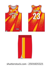 Basketball jersey template design. Basketball uniform mockup design. Tank top sport sublimation apparel design.