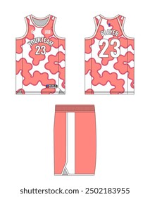 Basketball jersey template design. Basketball uniform mockup design. Tank top sport sublimation apparel design.