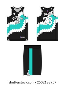 Basketball jersey template design. Basketball uniform mockup design. Tank top sport sublimation apparel design.