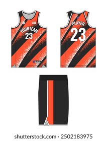 Basketball jersey template design. Basketball uniform mockup design. Tank top sport sublimation apparel design.