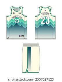 Basketball jersey template design. Basketball uniform mockup design. Tank top sport sublimation apparel design.