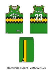 Basketball jersey template design. Basketball uniform mockup design. Tank top sport sublimation apparel design.