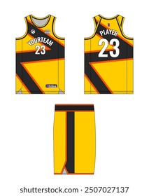 Basketball jersey template design. Basketball uniform mockup design. Tank top sport sublimation apparel design.