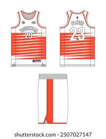 Basketball jersey template design. Basketball uniform mockup design. Tank top sport sublimation apparel design.