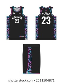 Design de modelo de camisa de basquete, design de modelo de uniforme de basquete, design de vestuário esportivo de sublimação vetorial, ideias de basquete de camisa.