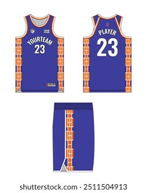 Design de modelo de camisa de basquete, design de modelo de uniforme de basquete, design de vestuário esportivo de sublimação vetorial, ideias de basquete de camisa.