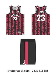 Design de modelo de camisa de basquete, design de modelo de uniforme de basquete, design de vestuário esportivo de sublimação vetorial, ideias de basquete de camisa.