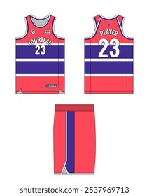 Design de modelo de camisa de basquete, design de modelo de uniforme de basquete, design de vestuário esportivo de sublimação vetorial, ideias de basquete de camisa.