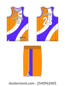 Design de modelo de camisa de basquete, design de modelo de uniforme de basquete, design de vestuário esportivo de sublimação vetorial, ideias de basquete de camisa.