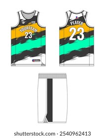 Design de modelo de camisa de basquete, design de modelo de uniforme de basquete, design de vestuário esportivo de sublimação vetorial, ideias de basquete de camisa.