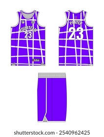 Design de modelo de camisa de basquete, design de modelo de uniforme de basquete, design de vestuário esportivo de sublimação vetorial, ideias de basquete de camisa.