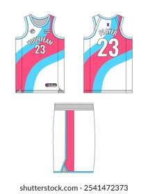 Basketball Jersey Template Design. Basketball Uniform Mockup Design. Professional Basketball Kit Design Template. Custom Basketball Jersey and Shorts Template Set.