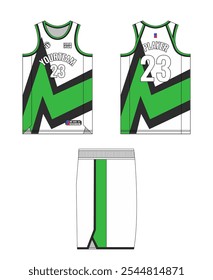 Basketball Jersey Template Design. Basketball Uniform Mockup Design. Professional Basketball Kit Design Template. Custom Basketball Jersey and Shorts Template Set.