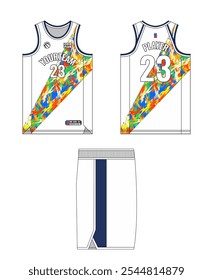 Basketball Jersey Template Design. Basketball Uniform Mockup Design. Professional Basketball Kit Design Template. Custom Basketball Jersey and Shorts Template Set.