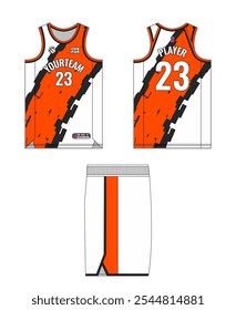 Basketball Jersey Template Design. Basketball Uniform Mockup Design. Professional Basketball Kit Design Template. Custom Basketball Jersey and Shorts Template Set.