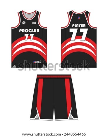 Basketball jersey template design, basketball uniform mockup design, vector sublimation sports apparel design, jersey basketball ideas. Vector design.
