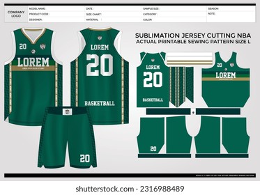 basketball jersey template green geometric pattern