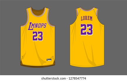 Basketball Jersey Template Isolated Vector Apparel
