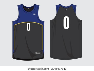 plantilla de la camiseta de básquetbol de vectores aislados