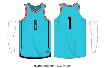 plantilla de la camiseta de básquetbol de vectores aislados