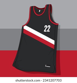 basketball jersey template isolated vector apparel
