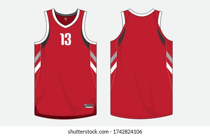 Basketball jersey template vector mockup