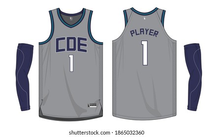 Basketball jersey template vector mockup