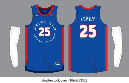 Basketball jersey template vector mockup